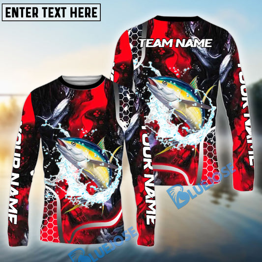 Bluejose Tuna Fishing Red Thunder Custom Name & Team Name 3D Shirts