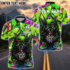 BlueJose Darts Cartoon Wolf Graffiti Street Style Customized Name, Team Name 3D Shirt (4 Colors)