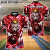 BlueJose Bowling And Pins Thunder Lightning Tiger King Customized Name, Team Name 3D Shirt (4 Colors)