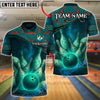 BlueJose Bowling And Pins Ethnic Pattern Customized Name, Team Name 3D Shirt (4 Colors)