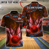 BlueJose Bowling And Pins Ethnic Pattern Customized Name, Team Name 3D Shirt (4 Colors)