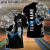 BlueJose Bowling And Pins Skull Army Flag Custom Multicolor Customized Name 3D Shirt (4 Colors)