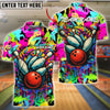BlueJose Bowling Graffiti Colorful Customized Name, Team Name 3D Shirt