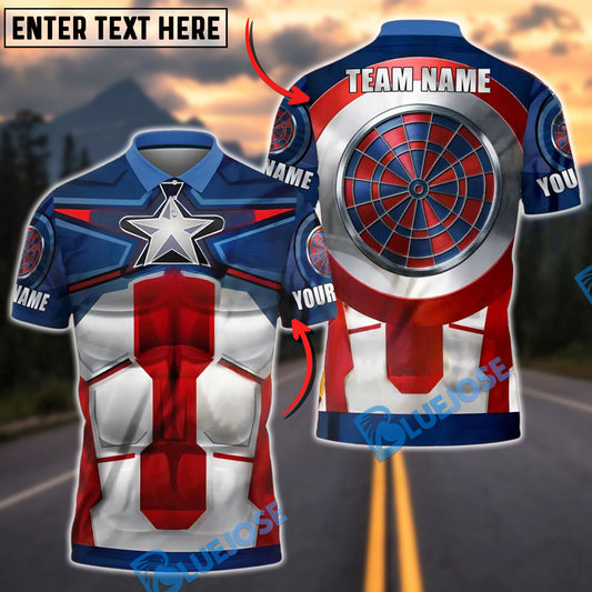 BlueJose Darts Captain Armor Personalized Name Shirt