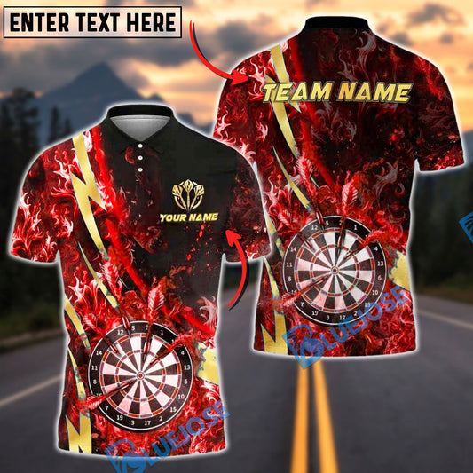 BlueJose Darts Lightning Flame Customized Name, Team Name 3D Shirt (4 Colors)