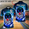 BlueJose Bowling And Pins Evil Bowling Ball Customized Name, Team Name 3D Shirt (4 Colors)