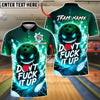 BlueJose Bowling And Pins Evil Bowling Ball Customized Name, Team Name 3D Shirt (4 Colors)