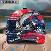 BlueJose Fishing Patriotic Grunge Splatter Personalized Cap (13 Breeds)