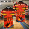 BlueJose Neon Bowling Shirt Born to Bowl Design Customized Name, Team Name 3D Shirt (4 Colors)