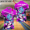 BlueJose Bowling And Pins Rhino Crush Strike Customized Name, Team Name 3D Shirt (4 Colors)