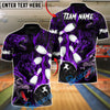 BlueJose Bowling & Pins Wolf Crimson Howl: Strike Night Customized Name, Team Name 3D Shirt (4 Colors)