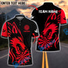 BlueJose Darts Wild Wolf Bold Style Personalized Name, Team Name Shirt (4 Colors)