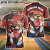 BlueJose Bowling Lion Strike Customized Name, Team Name 3D Shirt (4 Colors)