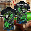 BlueJose Billiards 8-Ball Scorpion Rose Customized Name, Team Name 3D Shirt (4 Colors)