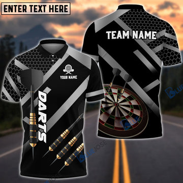 BlueJose Darts Metalic Style Personalized Name, Team Name Shirt (4 Colors)