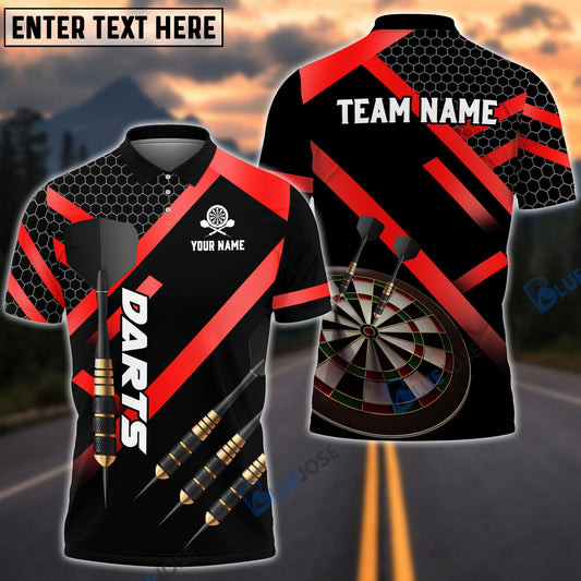 BlueJose Darts Metalic Style Personalized Name, Team Name Shirt (4 Colors)