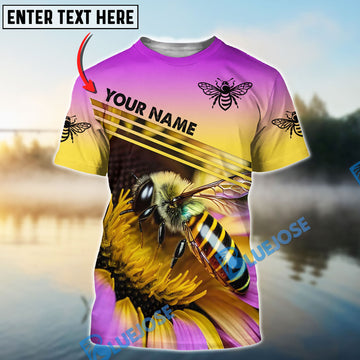 BlueJose Honey Bee  Purple Flower Personalized Shirt