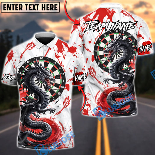 BlueJose Darts Storm Dragon Dartboard Multicolor Options Personalized Name Shirt (4 Colors)