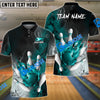 BlueJose Bowling And Pins Fire Lava Smoke Multicolor Customized Name 3D Shirt (4 Colors)
