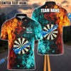 BlueJose Darts Two Sides Flame  Personalized Name, Team Name Shirt (4 Colors)