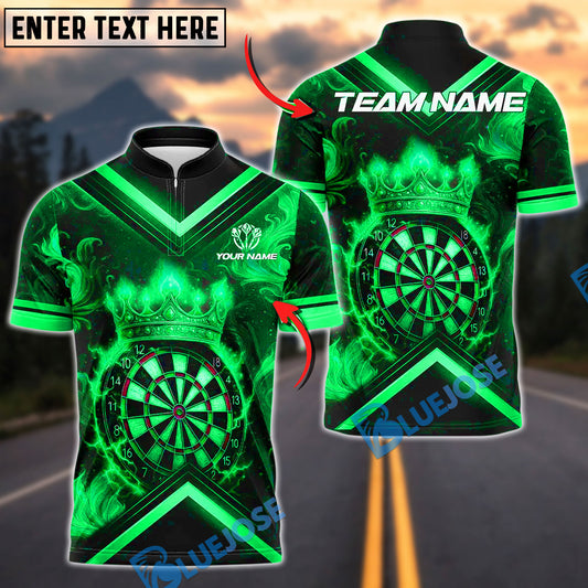 BlueJose Darts Premium Golden Dartboard With Crown Design Customized Name, Team Name 3D Shirt (4 Colors)