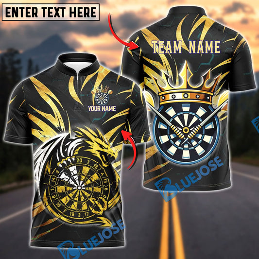 BlueJose Darts Premium Dragon Design Customized Name, Team Name 3D Shirt (4 Colors)