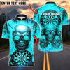 BlueJose Darts Flame Skull With Dartboard Design Customized Name, Team Name 3D Shirt (4 Colors)