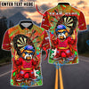 BlueJose Darts Hiphop Bulldog With Dartboard Design Customized Name, Team Name 3D Shirt (4 Colors)