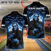 BlueJose Bowling & Pins Dracula Night Strike Customized Name, Team Name 3D Shirt (4 Colors)