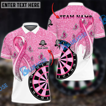 BlueJose Darts Breast Cancer Personalized Name, Team Name Shirt