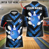 BlueJose Bowling And Pins Chevron Blaze Customized Name 3D Shirt (4 Colors)