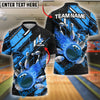 BlueJose Bowling And Pins Fireball Impact Customized Name 3D Shirt (4 Colors)