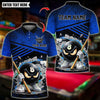 BlueJose Billiards Angry 8 Ball Pool Cartoon Design Customized Name, Team Name 3D Shirt (6 Colors)
