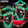 BlueJose Billiards Ball 8 Lightning Eagle USA Flag Personalized Name Shirt (4 Colors)