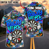 BlueJose Darts Dartboard Graffiti Friday Vibe Style Customized Name, Team Name 3D Shirt (4 Colors)