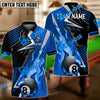 BlueJose Billiards Ball 8 Blazing Strike Personalized Name, Team Name Unisex Shirt (6 Colors)