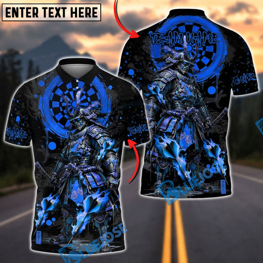 BlueJose Darts Samurai Warrior Target Pattern Multicolor Options Personalized Name Shirt (4 Colors)