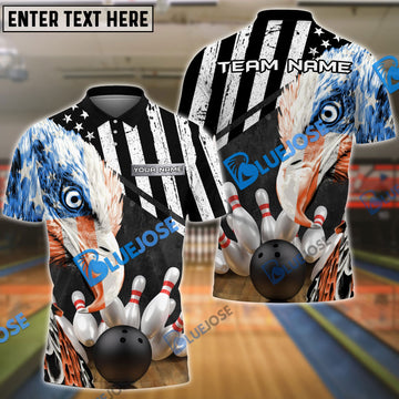 BlueJose Bowling American Eagle 2 Customized Name, Team Name 3D Shirt
