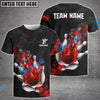 BlueJose Bowling And Pins Fire And Blood Customized Name 3D Shirt (4 Colors)