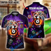BlueJose Billiards Ball 8 Panther Colorful Personalized Name & Team Name Shirt (4 Colors)