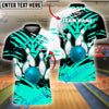 BlueJose Bowling And Pins Strike Art Customized Name, Team Name 3D Shirt (4 Colors)