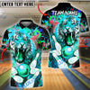 BlueJose Bowling And Pins Tiger Paint Splash Customized Name, Team Name 3D Shirt (4 Colors)