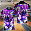 BlueJose Bowling And Pins Tiger Paint Splash Customized Name, Team Name 3D Shirt (4 Colors)