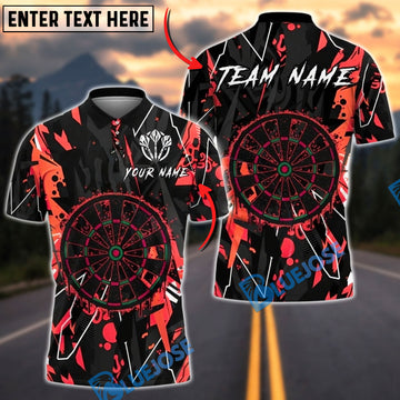 BlueJose Darts Paint Graffiti Dartboard Personalized Name, Team Name Unisex Shirt (4 Colors)