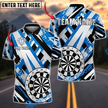 BlueJose Darts Black Abstract Dartboard Personalized Name, Team Name Unisex Shirt (4 Colors)