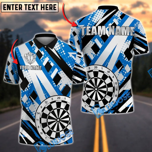 BlueJose Darts Black Abstract Dartboard Personalized Name, Team Name Unisex Shirt (4 Colors)