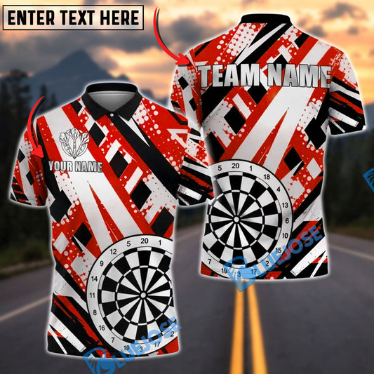 BlueJose Darts Black Abstract Dartboard Personalized Name, Team Name Unisex Shirt (4 Colors)