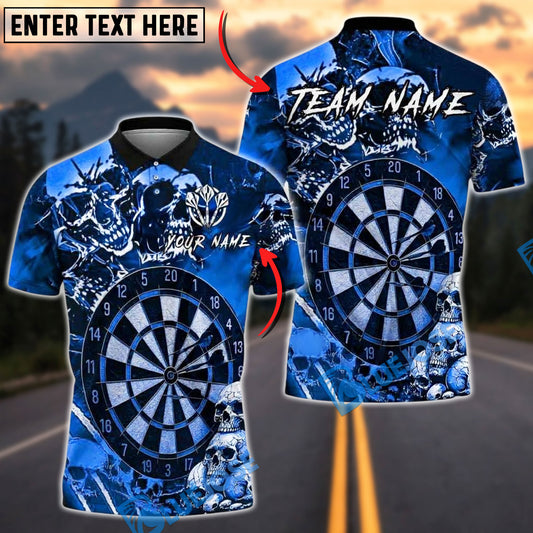 BlueJose Darts Skull Dartboard Personalized Name, Team Name Unisex Shirt (4 Colors)
