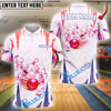 BlueJose Bowling And Pins Storm Customized Name, Team Name 3D Shirt (4 Colors)