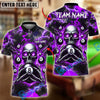 BlueJose Billiards Ball 8 Pool Skull Fire Thunder Personalized Name & Team Name Shirt (4 Colors)